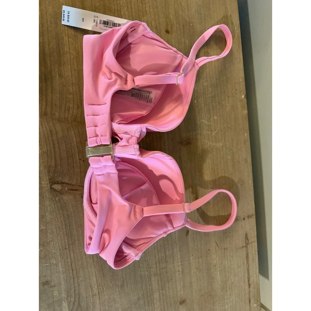Victoria's Secret Swim Pink Removable Push-Up Bikini Top 32D NWT 11260114